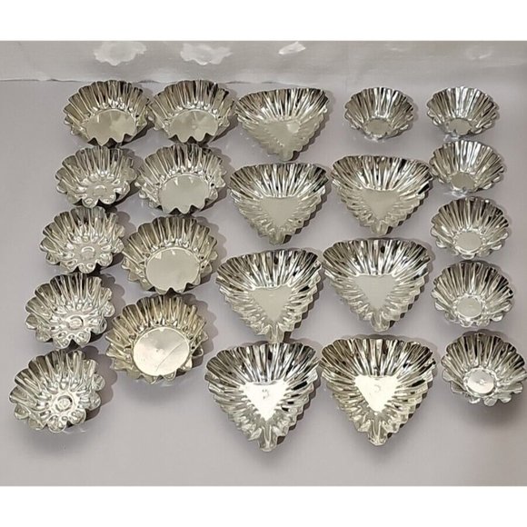 Unbranded Kitchen Lot 22 Vintage Crafts Aluminum Tart Tins Jello